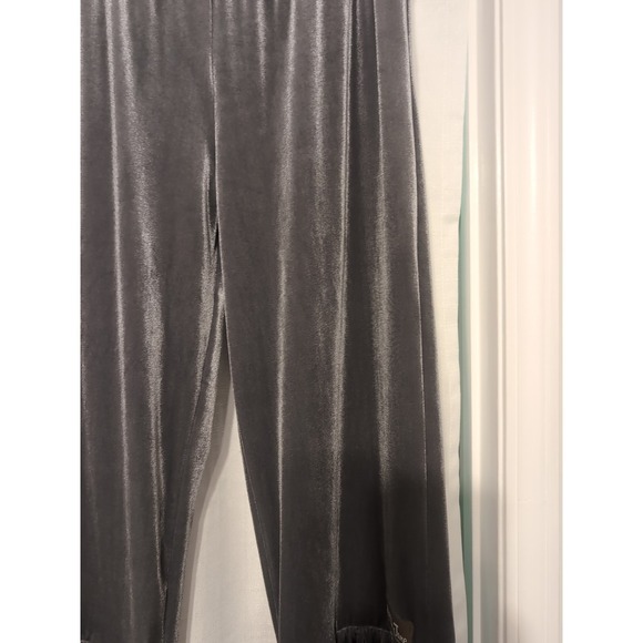 NWOT Matilda Jane Gray Velvet Cropped Ruffle Pants Sz M Boho, Cottage, Hippie - Picture 3 of 12